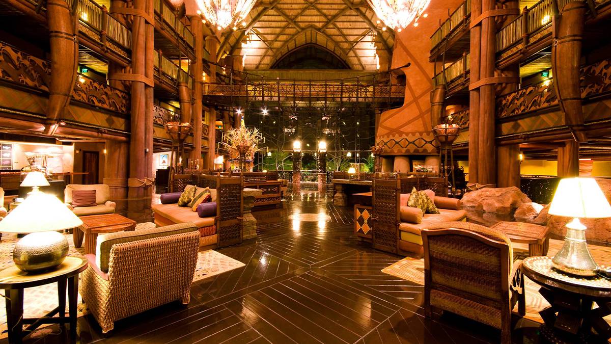 Lobby of the Animal Kingdom Lodge at Walt Disney World's Animal Kingdom - Orlando, Florida, USA